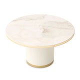 Gineverra - Round Cocktail Table - Ivory Gold