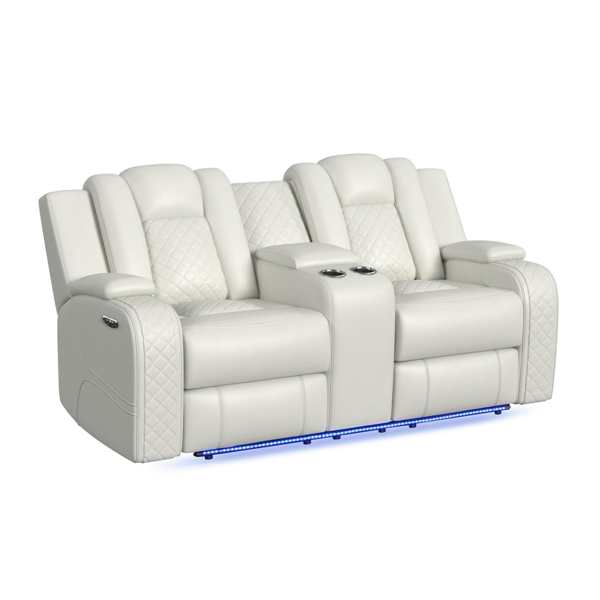 Carlo - Sofá reclinable eléctrico con reposacabezas eléctrico, consola y LED