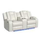 Carlo - Sofá reclinable eléctrico con reposacabezas eléctrico, consola y LED