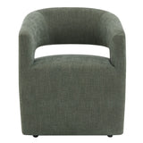 Libni - Arm Chair With Casters - Green Linen