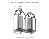 Diedrick - Lantern Set (Set of 2) - Gray / Black