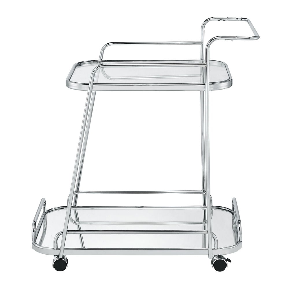 Aegis - Carrito de servicio - Vidrio transparente y acabado cromado