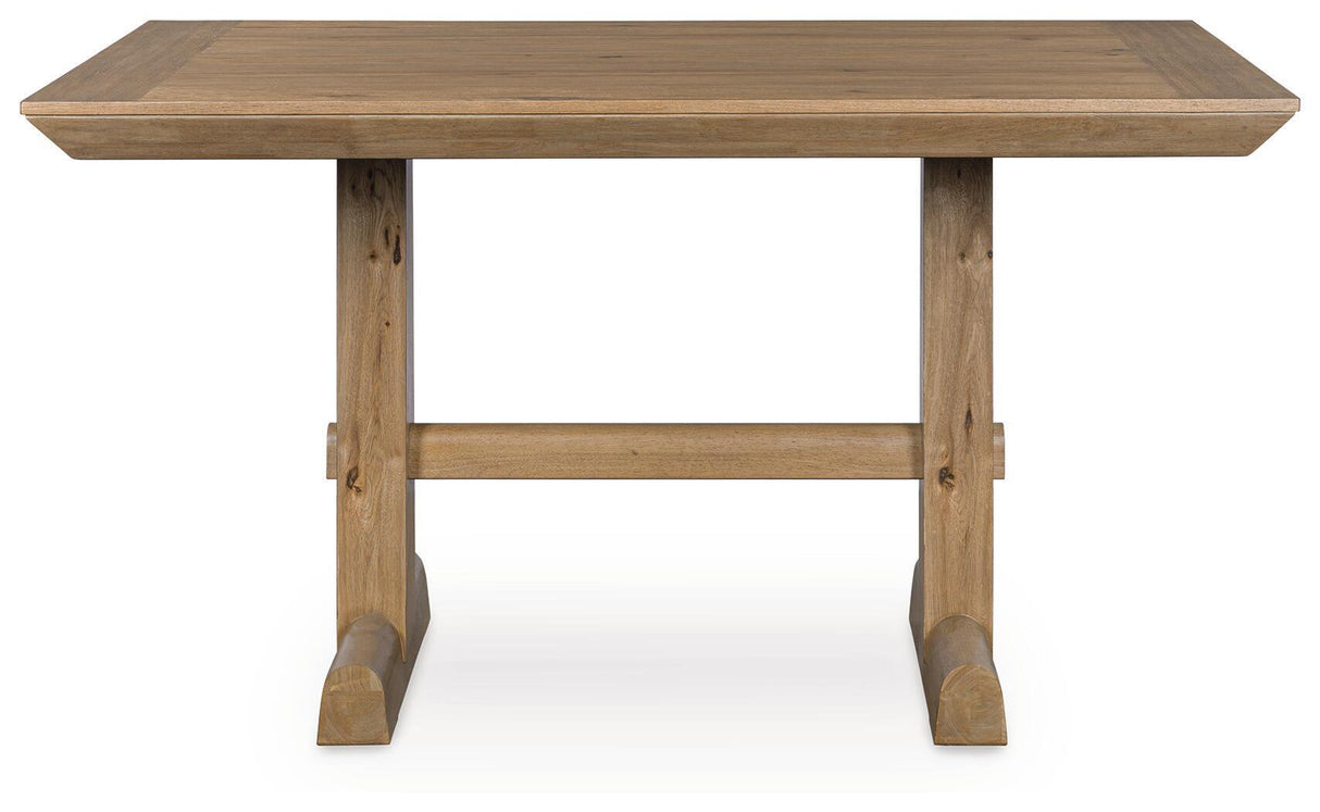 Ridgester - Mesa de comedor alta rectangular - Marrón claro