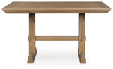 Ridgester - Mesa de comedor alta rectangular - Marrón claro