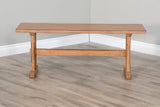 Sedona - Rustic Trestle Dining Bench - Rustic Oak