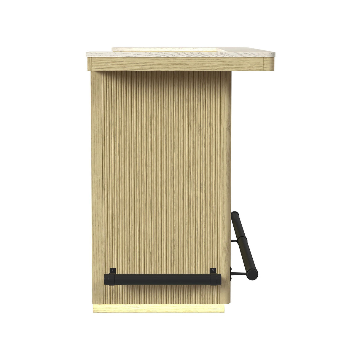 Cambrie - Mesa de bar con LED - Blanco roto y natural