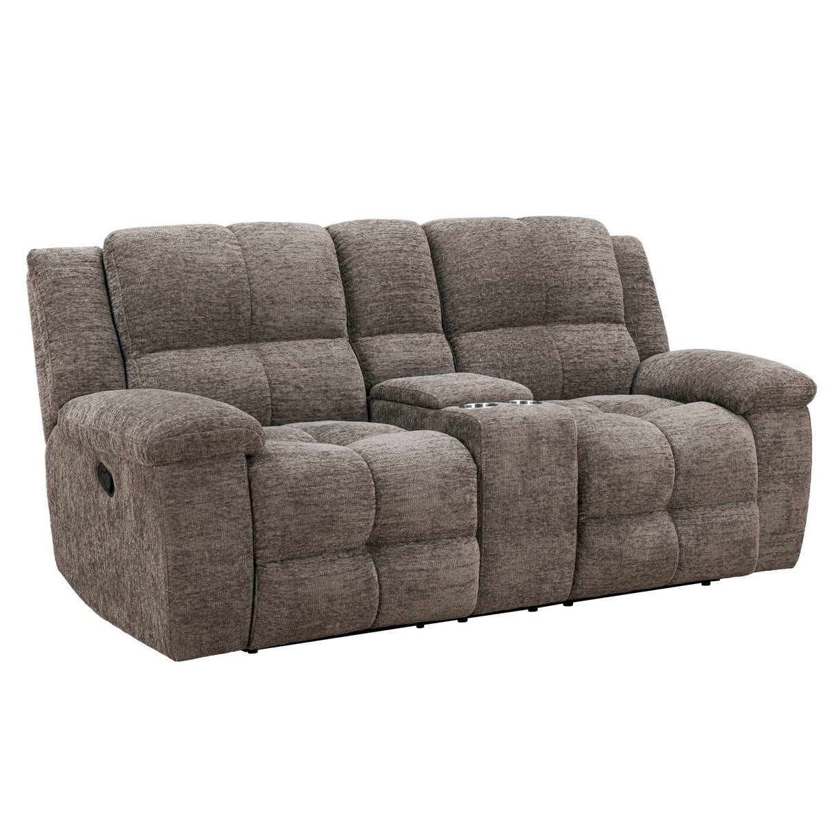 Buster - Sofá biplaza reclinable manual con consola