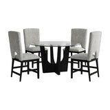 Oregon - Juego de comedor de 5 piezas a la altura de la encimera (mesa redonda para encimera y cuatro sillas)