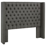 Bancroft - Upholstered California King Wingback Headboard - Gray