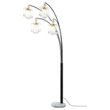 Maisel - Hanging Crystal Arc Tree Floor Lamp - Black