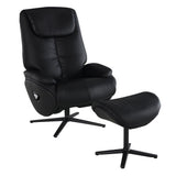 Labonita - Sillón decorativo con movimiento giratorio y otomana - Negro