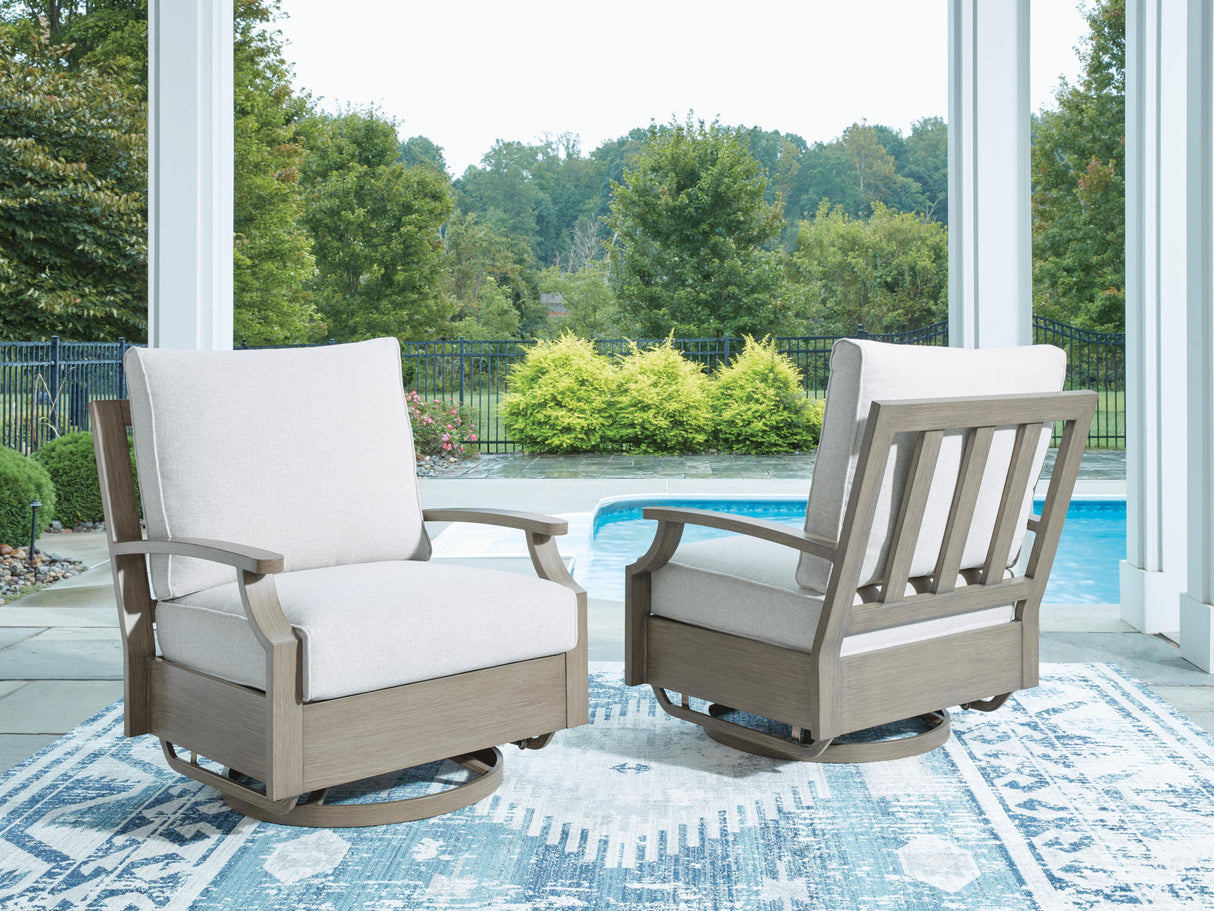 Rainier Ranch - Silla planeadora giratoria con cojín - Marrón / Beige
