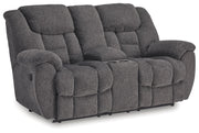 Foreside - Dbl Reclining Loveseat with Console - Charcoal