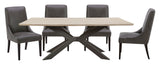 Crossings - Rectangular Dining Table With 4 Upholstered Chairs - Natural & Dark Gray