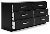 Finch - Cómoda de seis cajones - 73.66 cm de altura - Negro