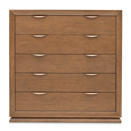 Portrait - 5-Drawer Chest With LED Lights - Sienna Brown