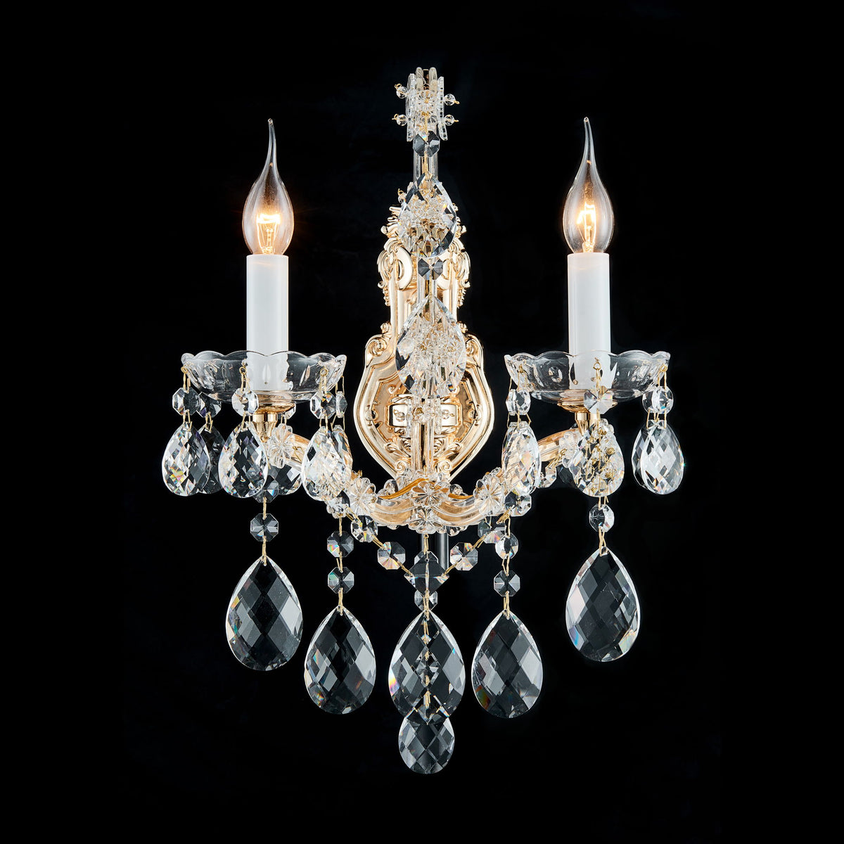 Michael Amini Lighting - La Scala Traditional Crystal Wall Sconce - Gold