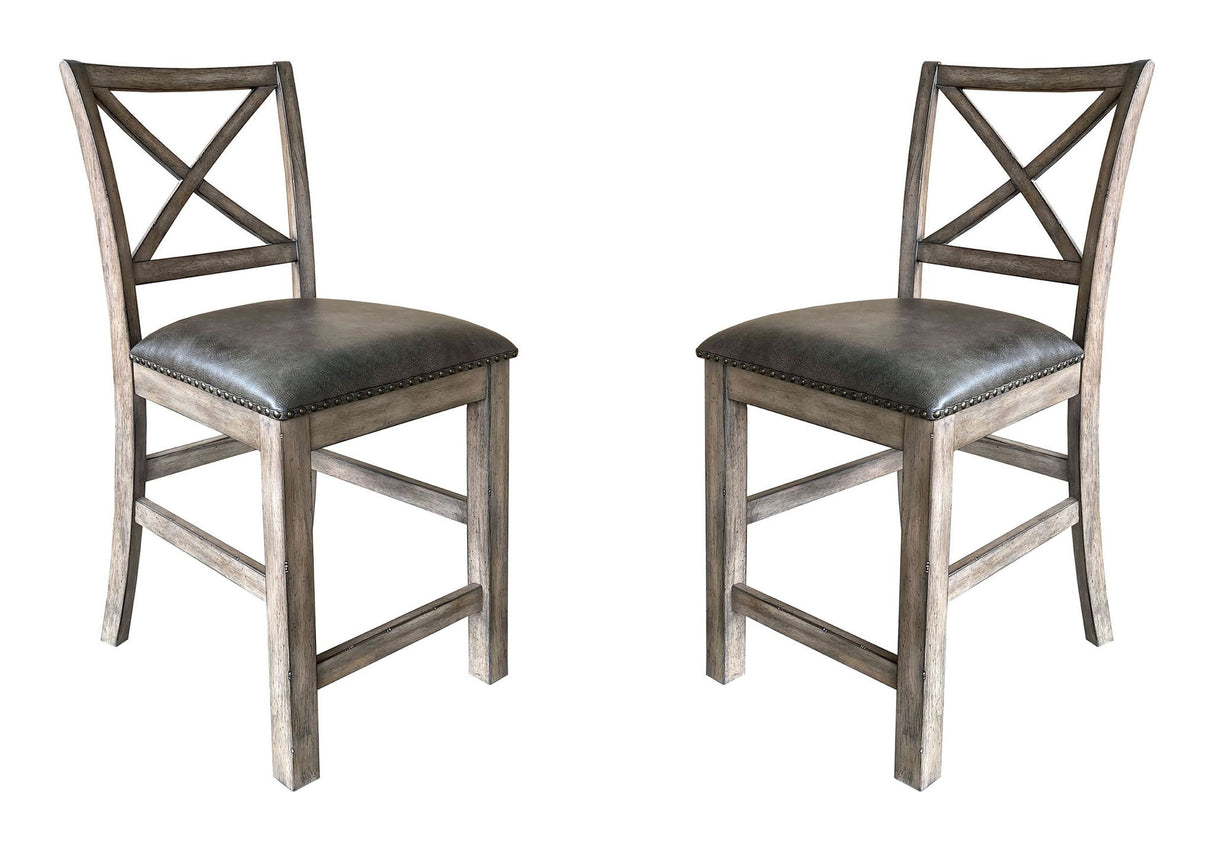 Lodge Dining - Upholstered Counter Chair (Set of 2) - Siltstone