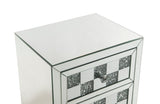 Noralie - Mesa auxiliar - Espejo y diamantes de imitación - Madera - 66 cm