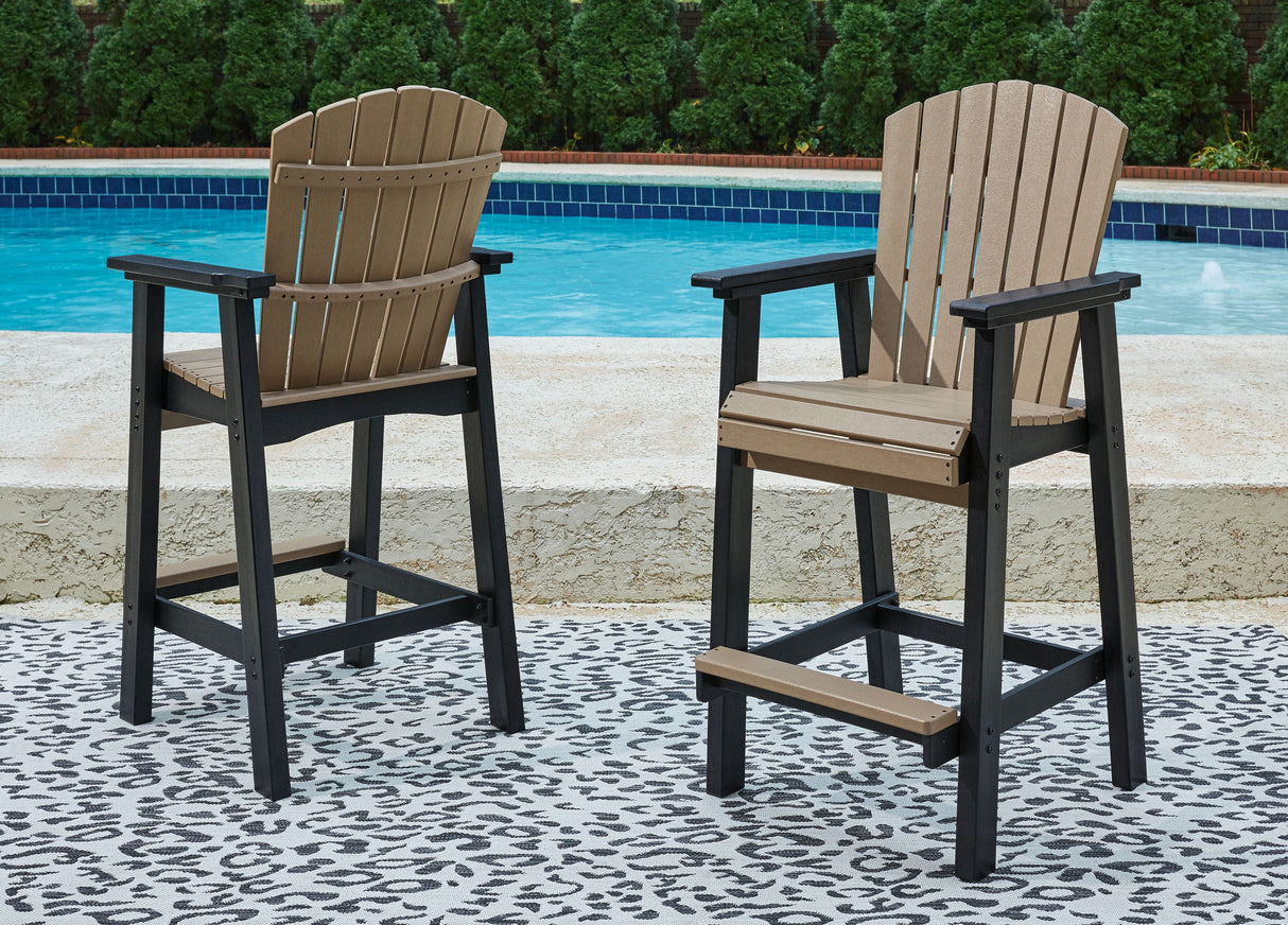 Fairen Trail - Black / Driftwood - Tall Barstool (Set of 2)