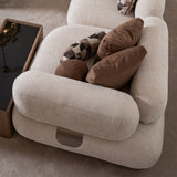 Bristol Point - Silla esquinera - Beige/Marrón cuero