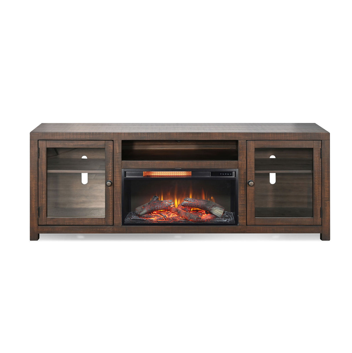 72" Media Console With Electric Fireplace