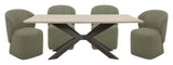 Crossings - Rectangular Dining Table With 4 Upholstered Chairs - Natural & Green