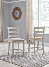 Skempton - Taburete de bar tapizado (Set de 2) - Blanco