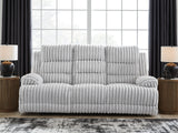 Rhines Falls - Alloy - Reclining Power Sofa With Drop Down Table