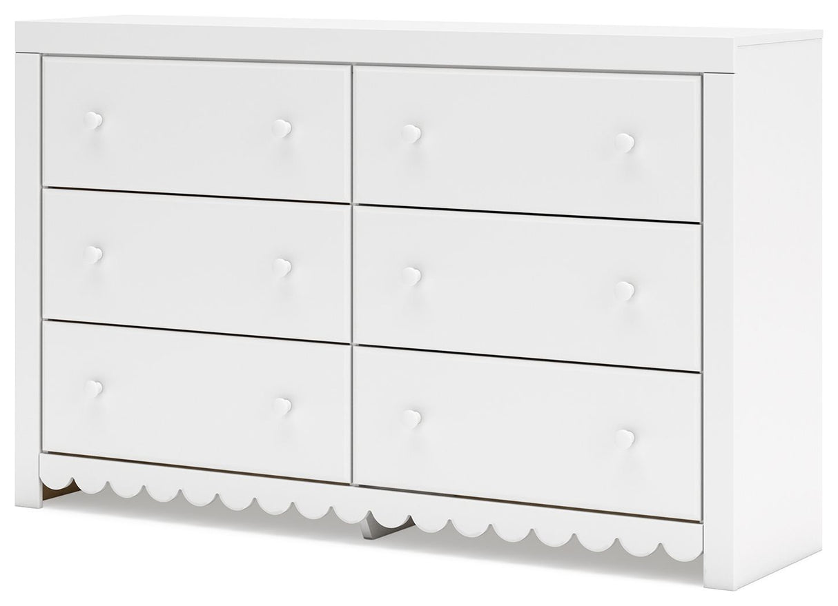 Mollviney - Six Drawer Dresser - White