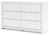 Mollviney - Six Drawer Dresser - White