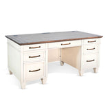 Pasadena - Desk - White / Dark Brown