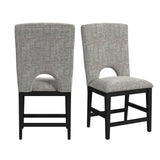 Oregon - Fabric Counter Side Chair (Set of 2) - Gray / Black