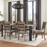 Cedar Fork - Mesa de comedor con 6 sillas de respaldo de escalera - Arabica ahumada