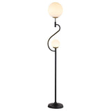 Dacki - Dual Spherical Bulb Metal Floor Lamp - Black