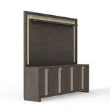 Ascent - Mueble de TV de 90" con vitrina superior y panel trasero - Chocolate Oscuro
