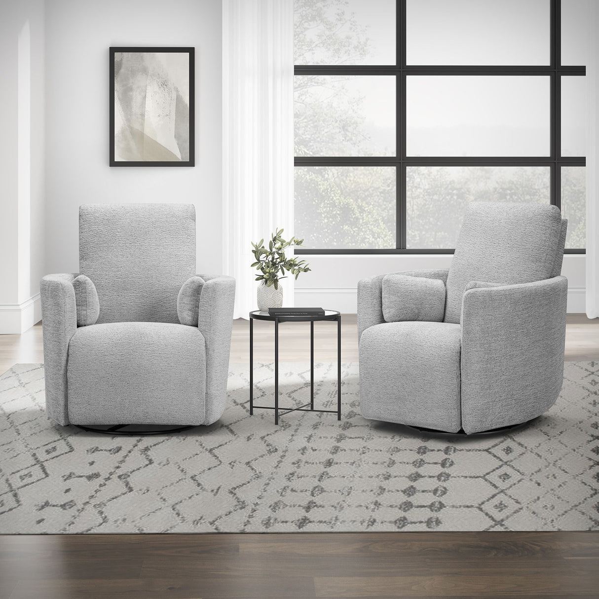 Turner - Sillón reclinable giratorio manual (Juego de 2)