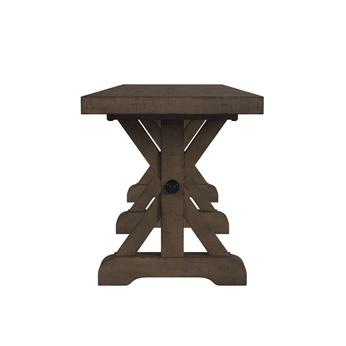 Yellowstone - Dining Bench With Metal Bar Cross - Medium Brown