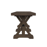 Yellowstone - Dining Bench With Metal Bar Cross - Medium Brown