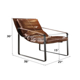 Quoba - Sillón decorativo - Piel de grano superior color cacao