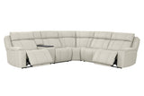 Sausalito - 6 Piece Modular Zero Gravity Power Reclining Sectional With Power Adjustable Headrests - Platinum Envy