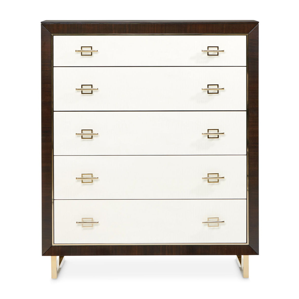 Belmont Place - 5-Drawer Chest - White / Dark Brown