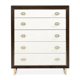 Belmont Place - 5-Drawer Chest - White / Dark Brown