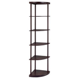 Bonwick - Wood 5-Shelf Corner Bookshelf - Cappuccino