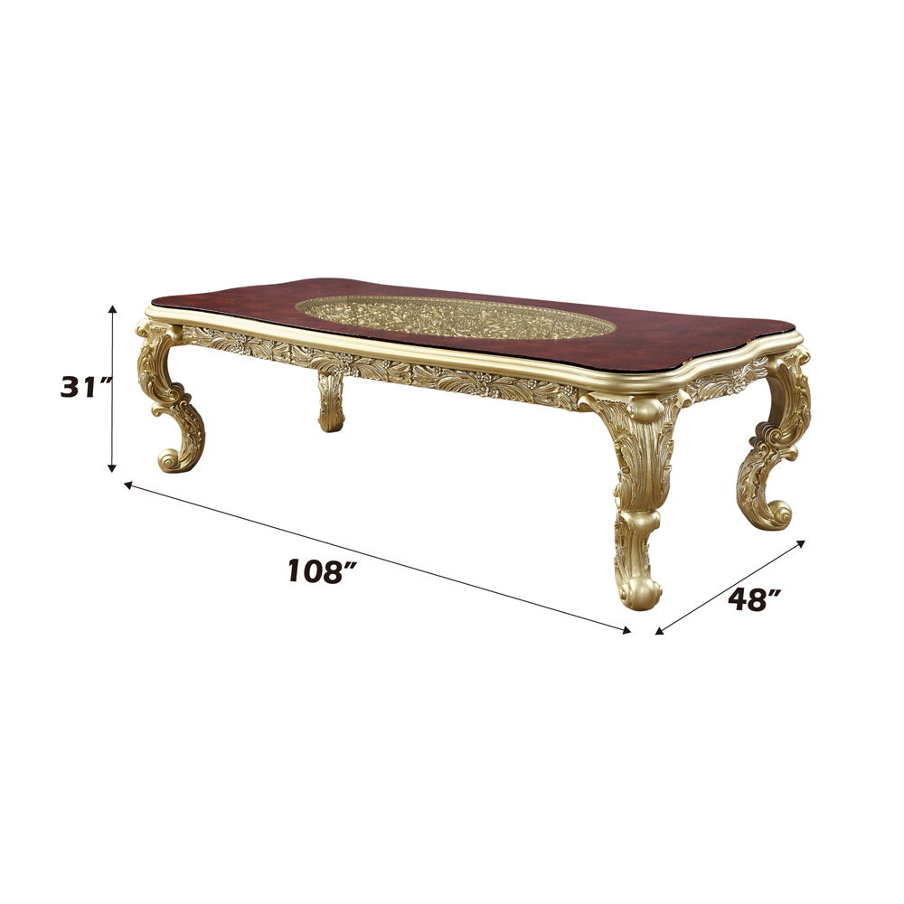 Cabriole - Mesa de comedor - Acabado dorado - 31"