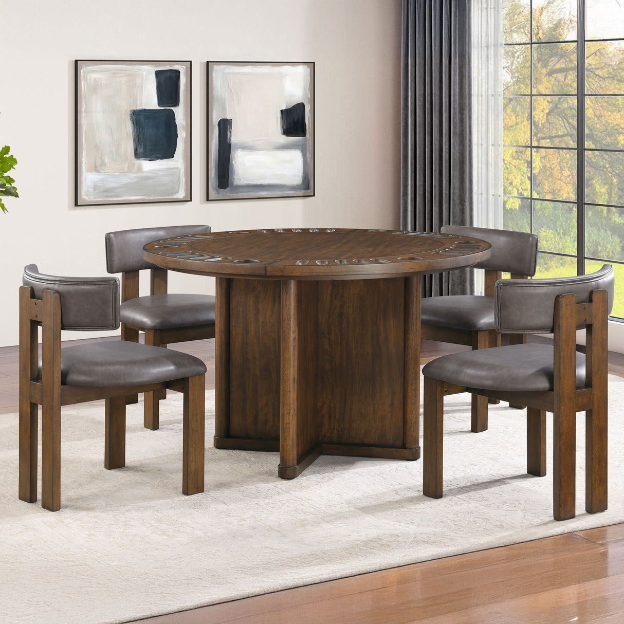 Cambridge - 6 Piece Game Set, Table, Game Top - Brown
