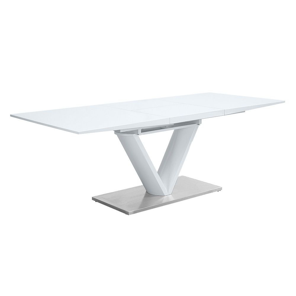 Gallegos - Mesa de comedor con extensión - Blanco Brillante