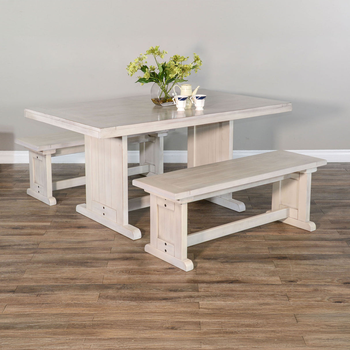 Bayside - Wood Side Bench - Marble White