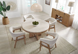 Mesa de comedor redonda Escape - Roble natural barnizado / Ribete de metal negro