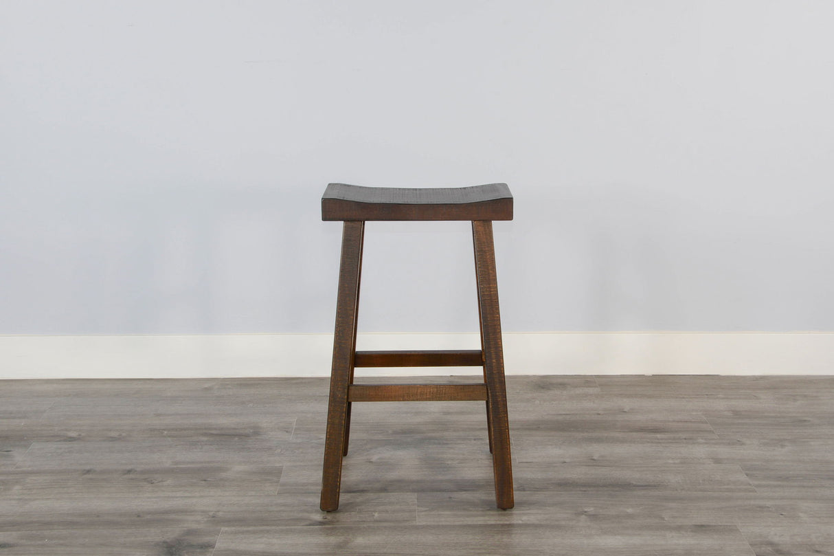Homestead - 30" Saddle Seat Stool With Wood Seat (Set of 2) - Black Walnut